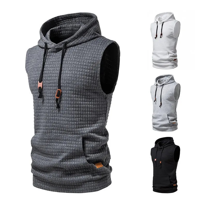 Veste sans manche à capuche pour homme