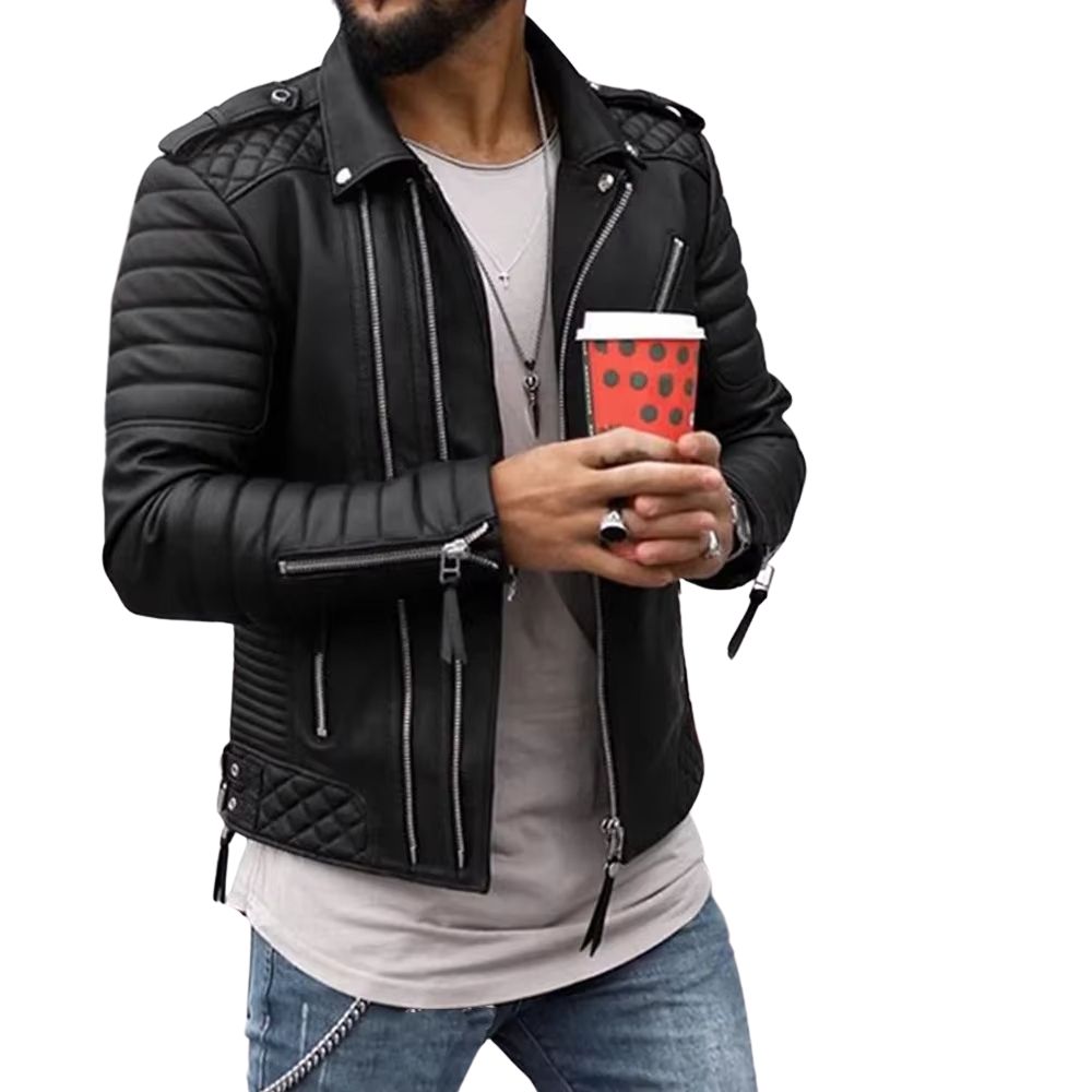 Veste en simili cuir éclat et classe homme
