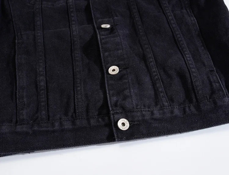 Veste en Jean Streetwear déchirée Homme
