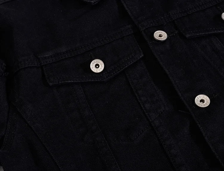 Veste en Jean Streetwear déchirée Homme