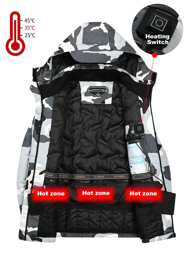 Veste chauffante longue pour homme