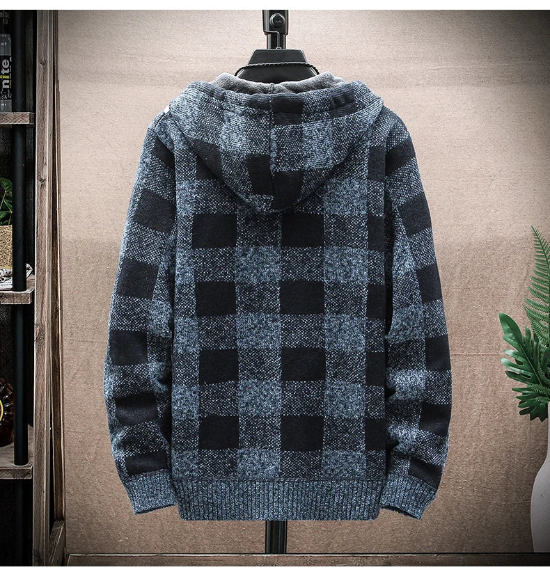 Veste cardigan en laine à capuche pour homme