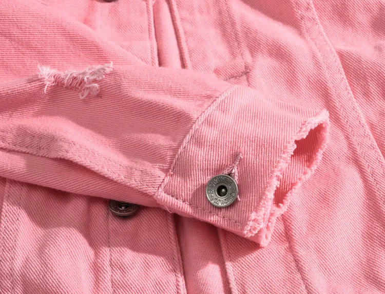 Veste en Jean Streetwear déchirée Homme