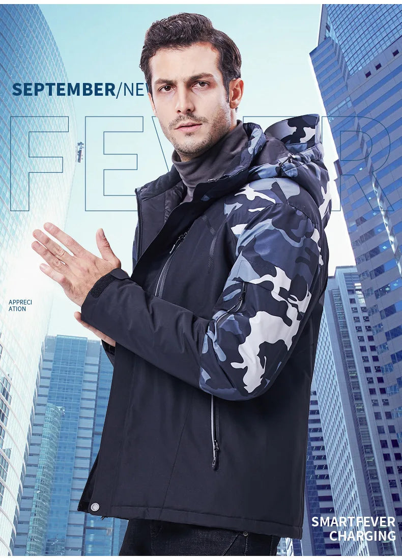 Veste chauffante longue pour homme