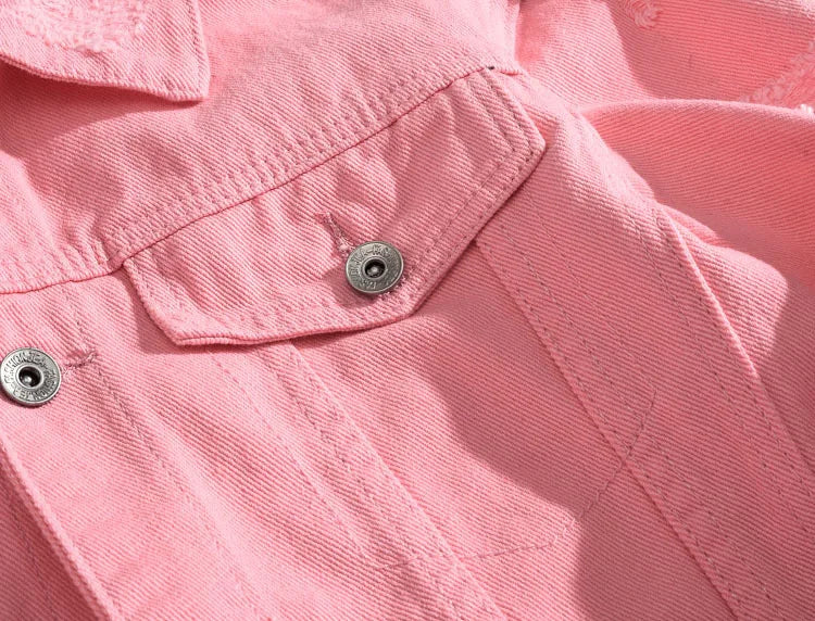 Veste en Jean Streetwear déchirée Homme