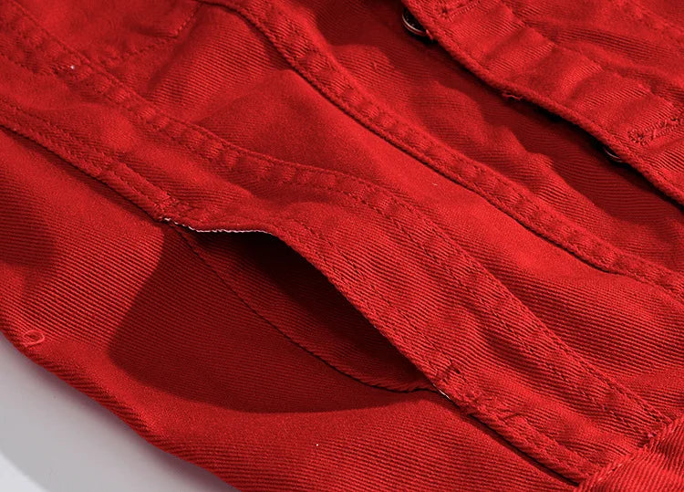 Veste en Jean Streetwear déchirée Homme