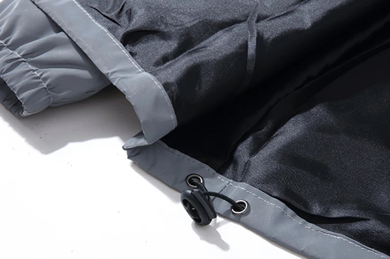 Veste imperméable réfléchissante à capuche avec fermeture éclair homme