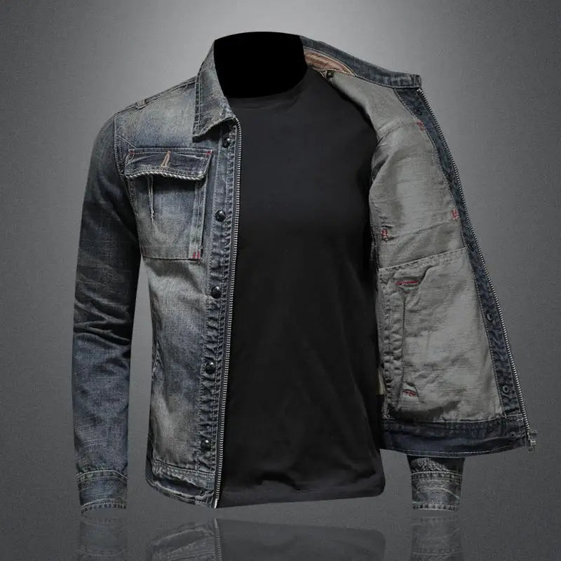 Veste en Denim Vintage Décontractée homme