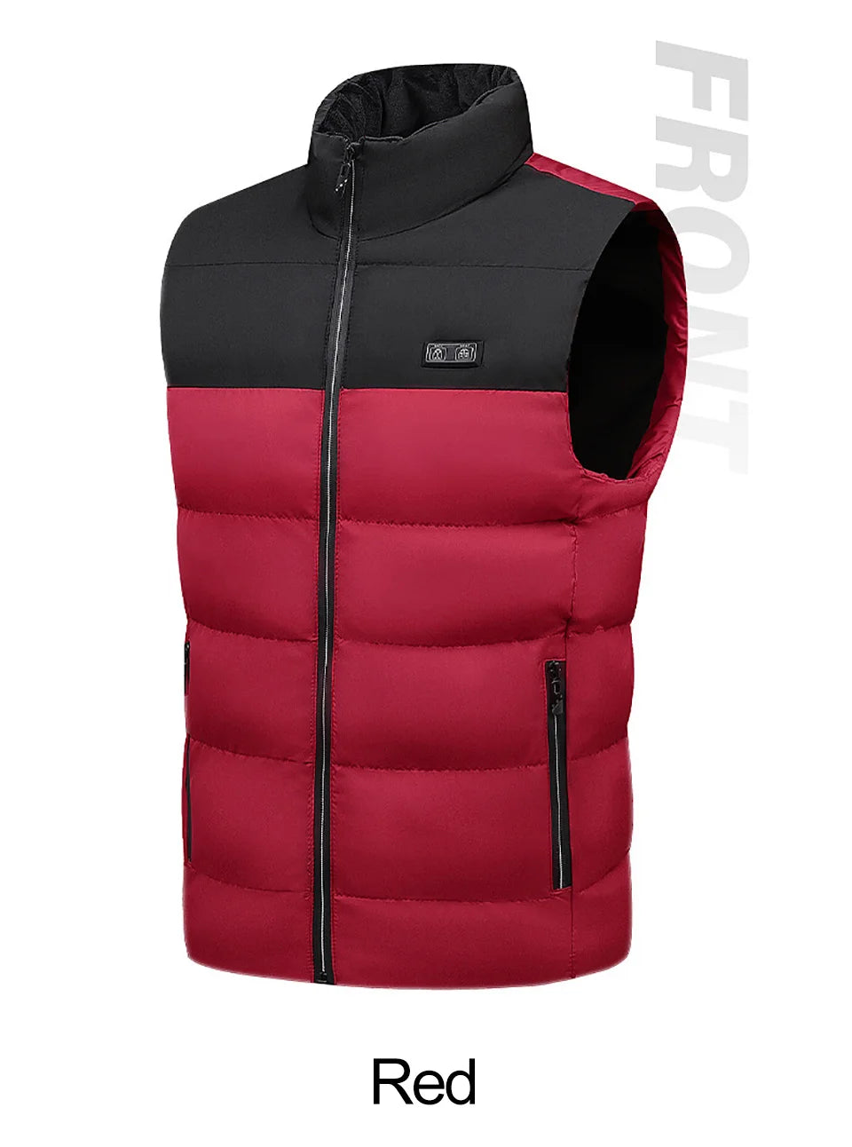 Veste chauffante électrique à manche courte rouge et noire