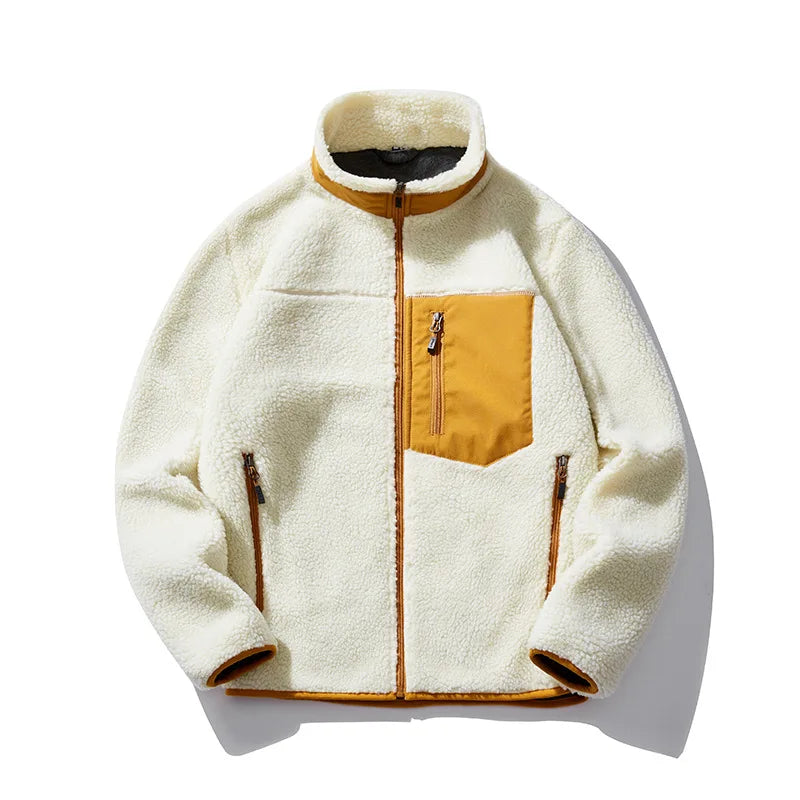 Veste polaire en laine à poche pour homme