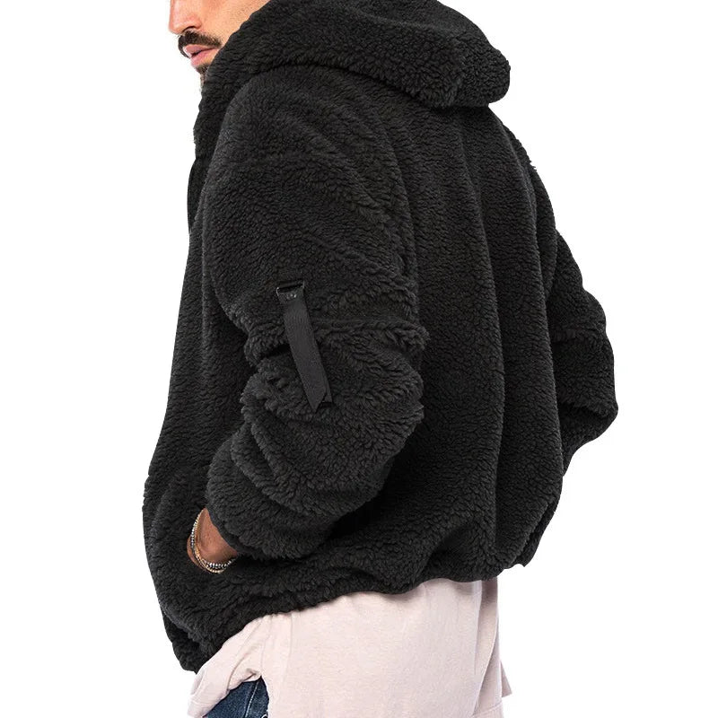 Veste polaire décontractée à capuche pour homme