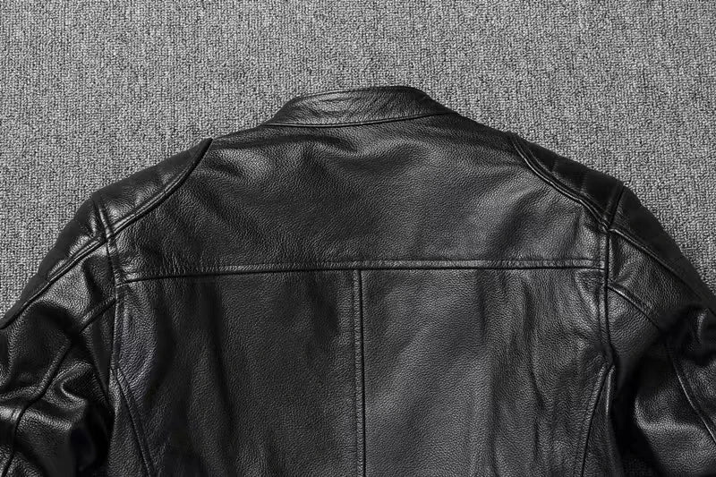 Veste style vintage en cuir de vachette véritable