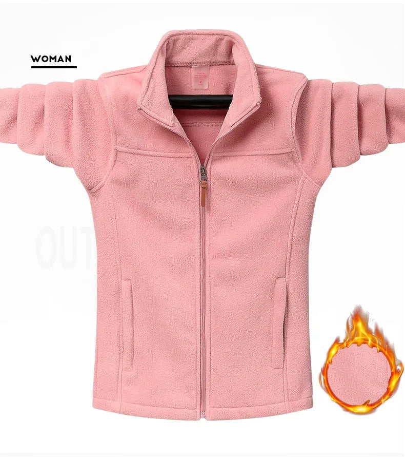 Veste polaire chaude avec fermeture à zipper
