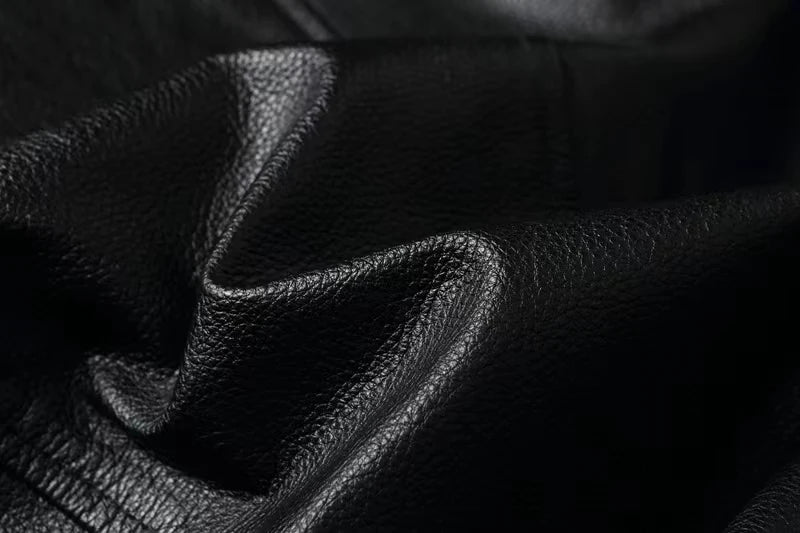 Veste style vintage en cuir de vachette véritable