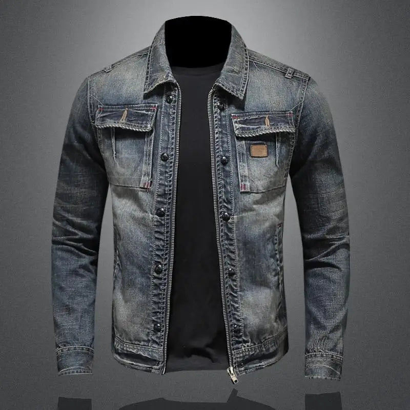Veste en Denim Vintage Décontractée homme