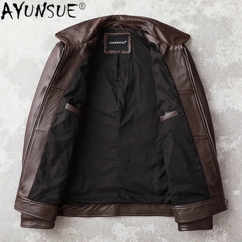 Veste en cuir de vachette véritable