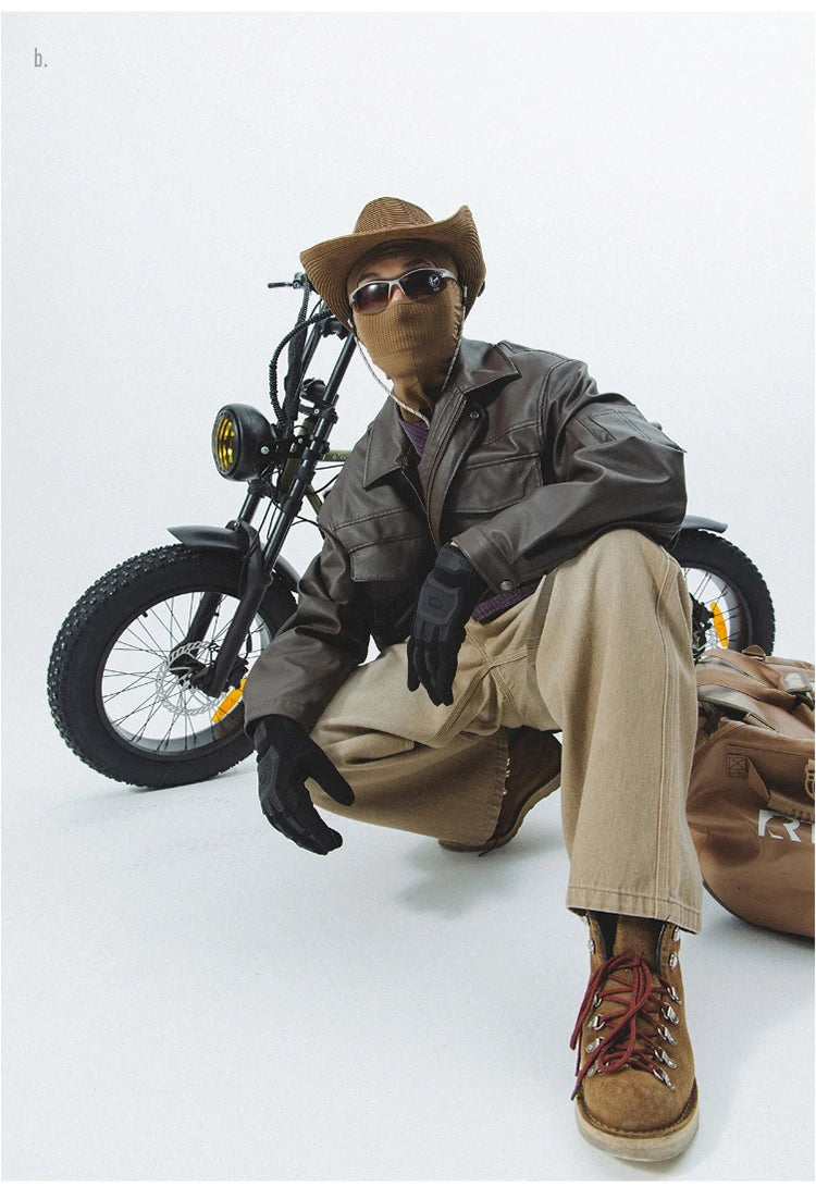 Veste en cuir vintage souple homme