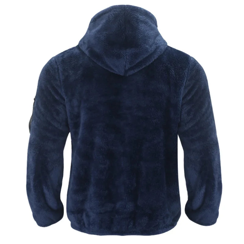 Veste polaire décontractée à capuche pour homme