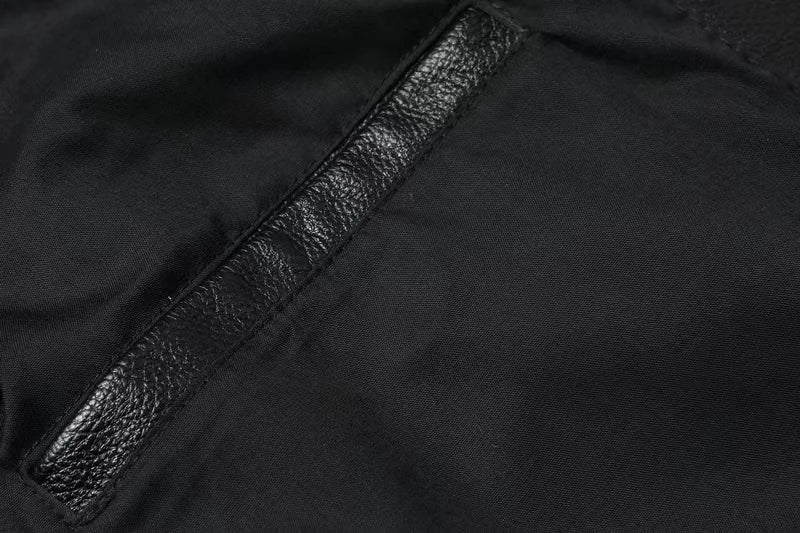 Veste style vintage en cuir de vachette véritable