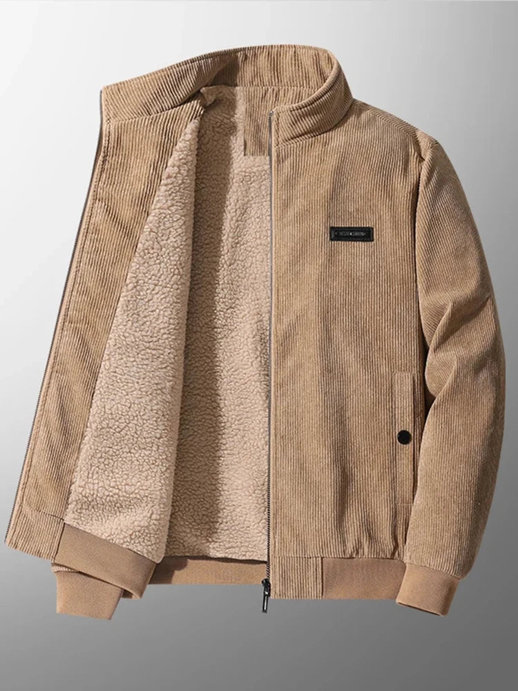 Veste hiver en velours sans capuche pour homme