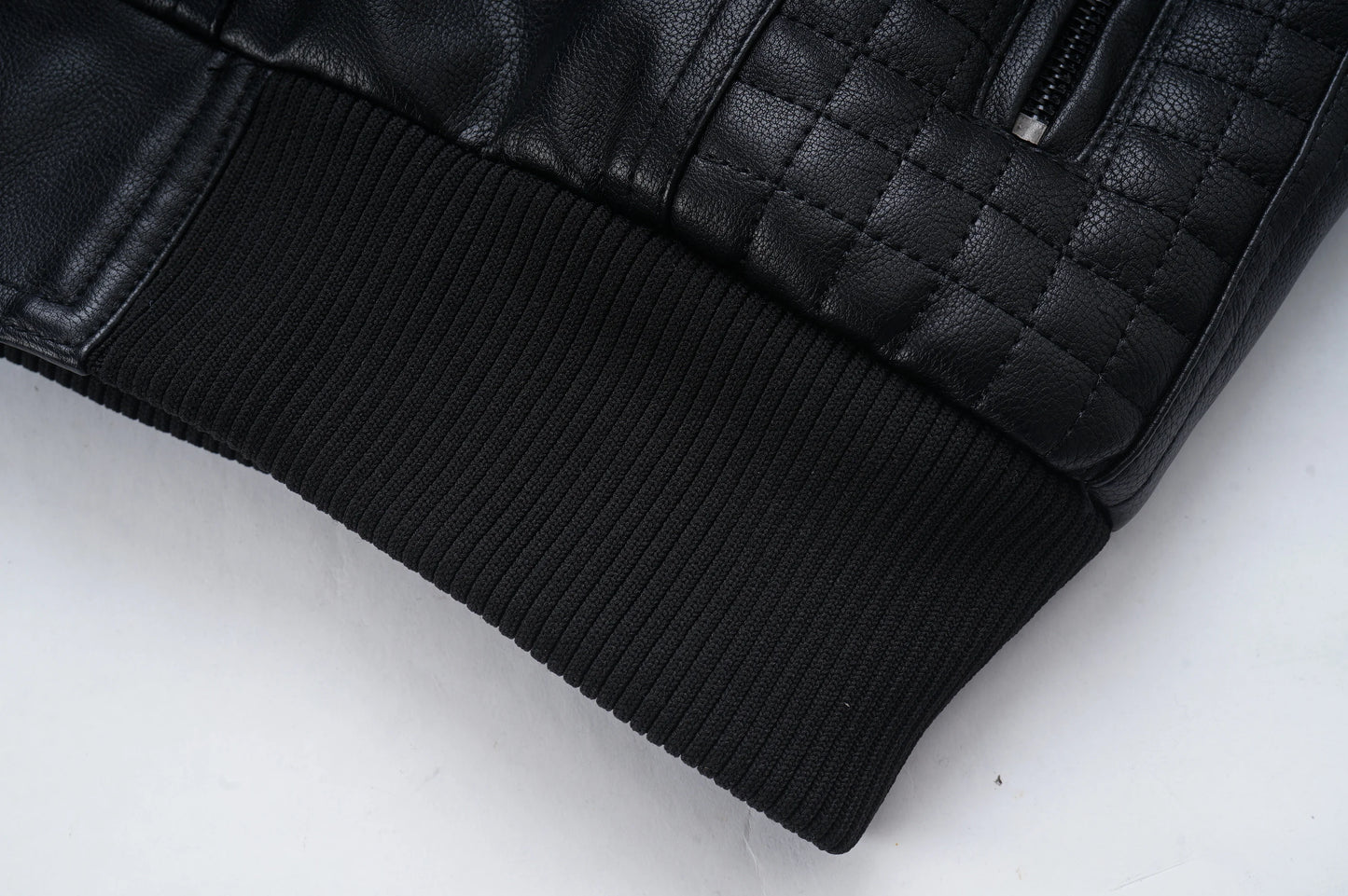 Veste en cuir à capuche homme