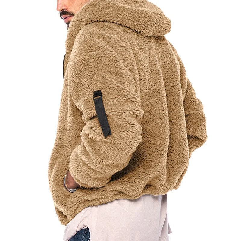 Veste polaire décontractée à capuche pour homme
