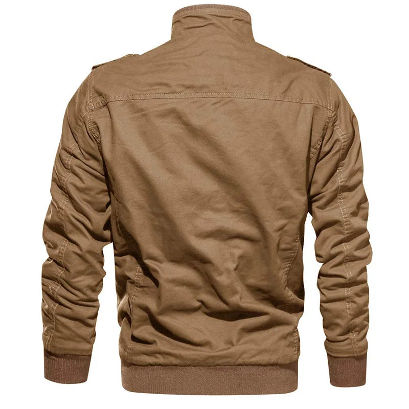 Veste militaire longue double poches homme