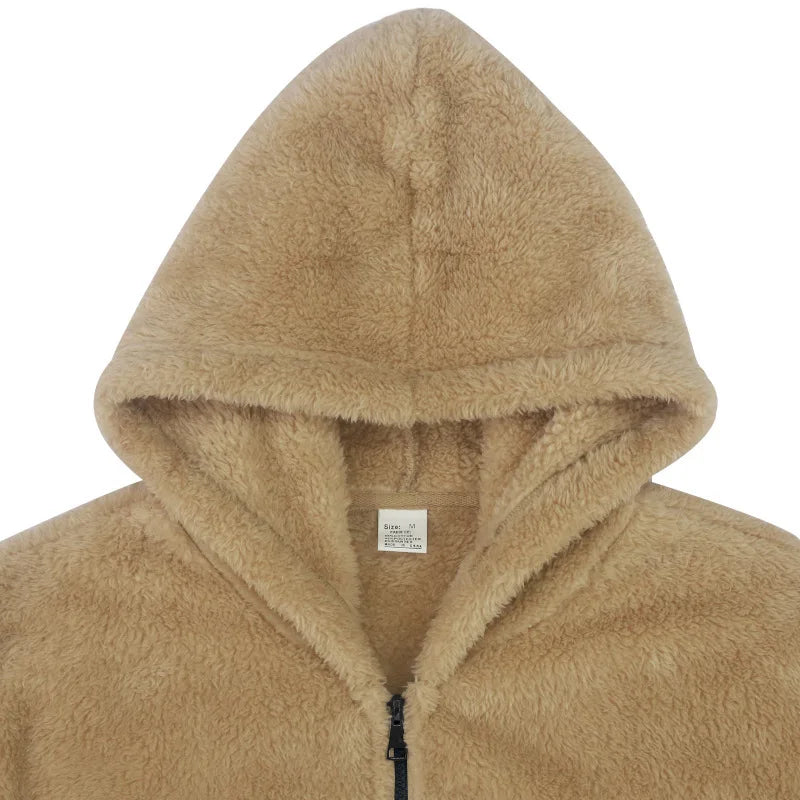 Veste polaire décontractée à capuche pour homme
