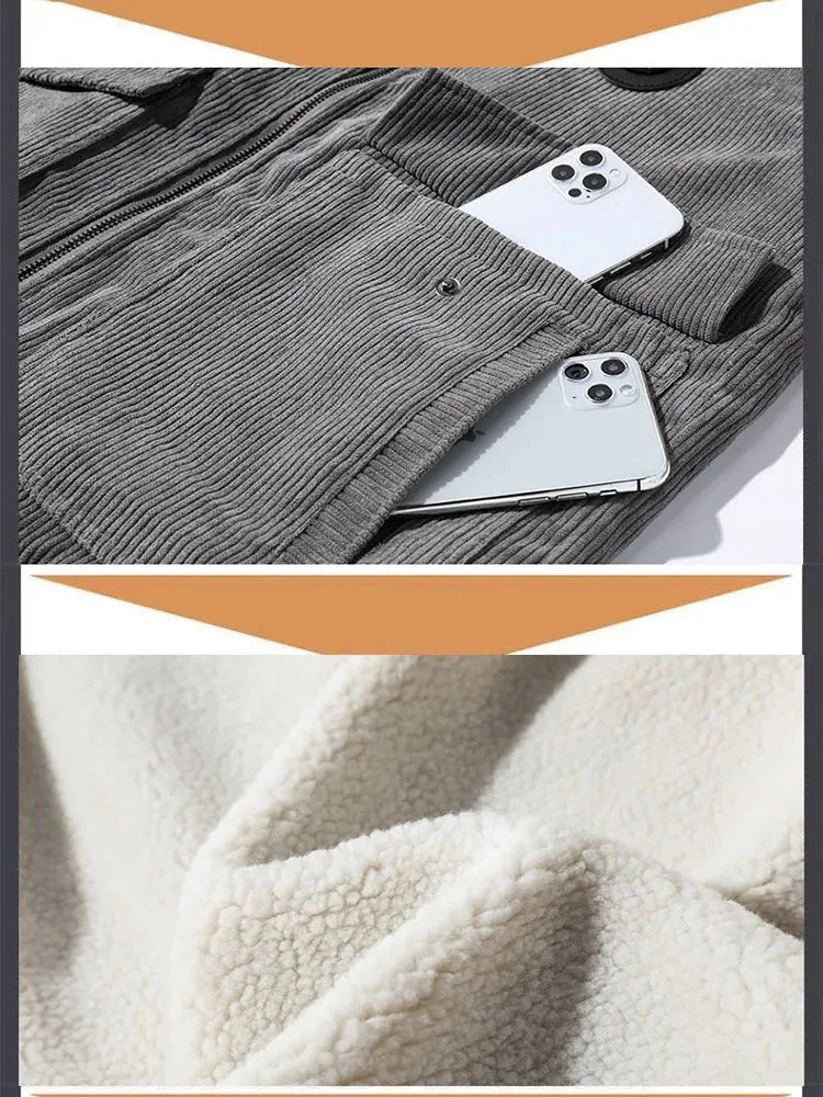Veste hiver en velours pour homme