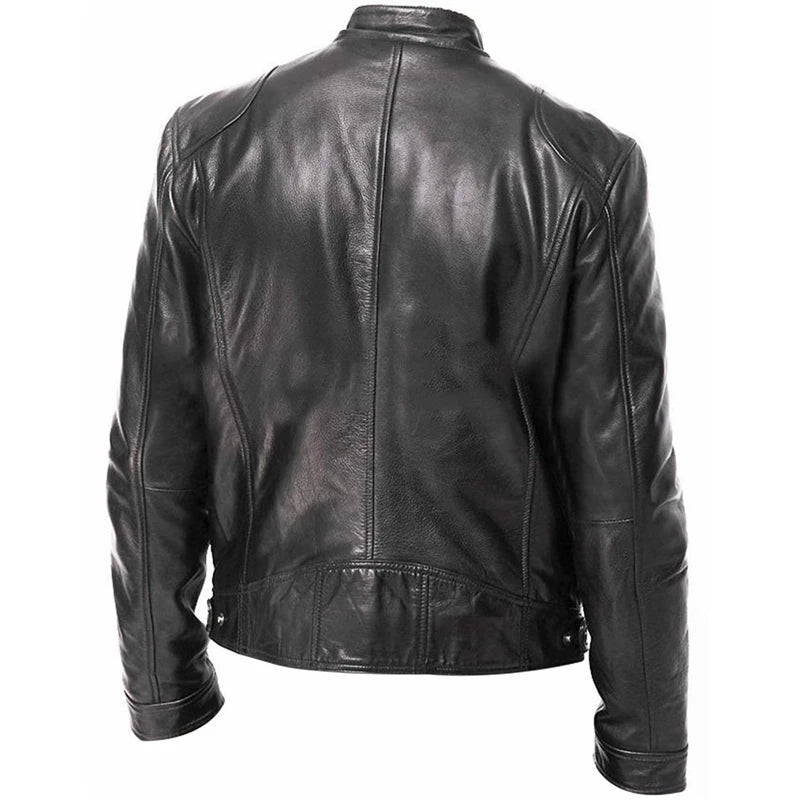 Vestes simili cuir biker marron
