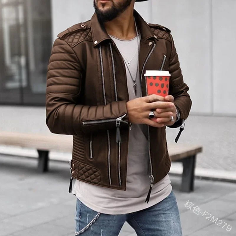 Veste en simili cuir éclat et classe homme