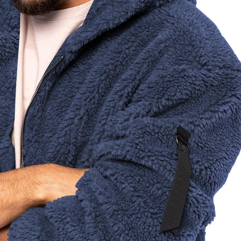 Veste polaire décontractée à capuche pour homme
