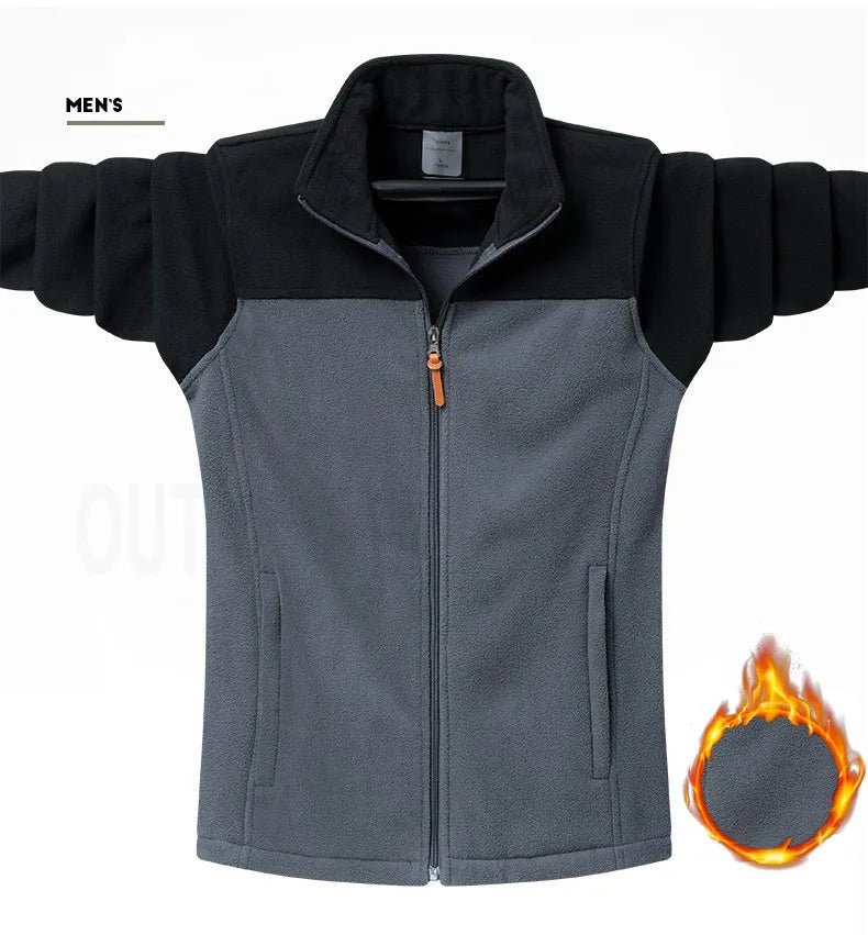 Veste polaire chaude avec fermeture à zipper