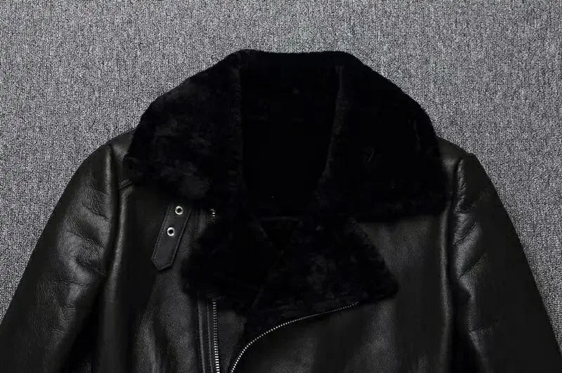 Eclipse - Veste en Cuir véritable à fourrure