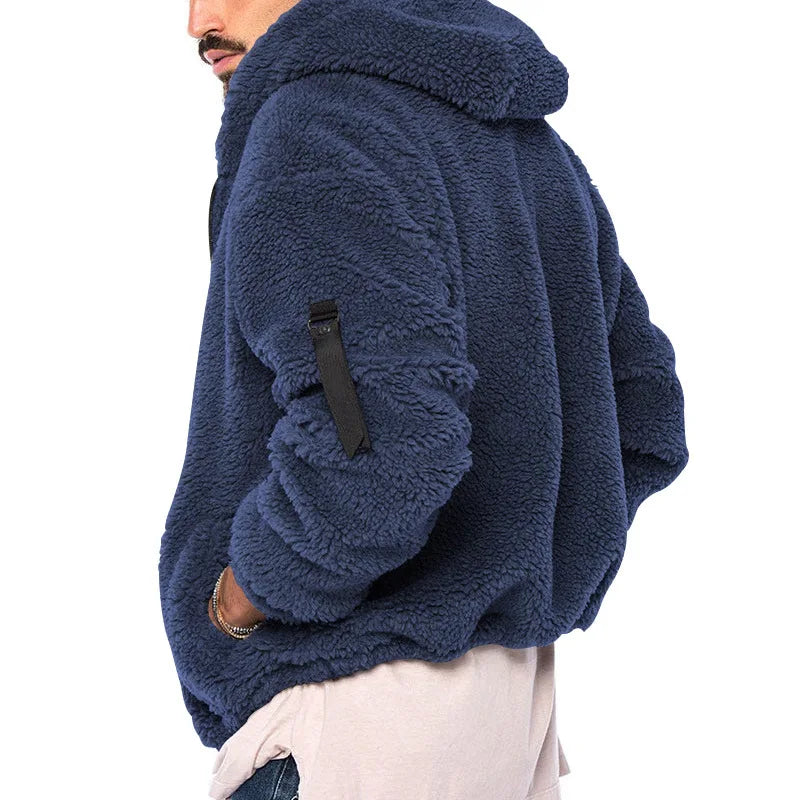 Veste polaire décontractée à capuche pour homme