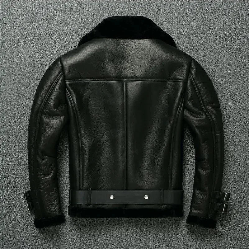 Eclipse - Veste en Cuir véritable à fourrure
