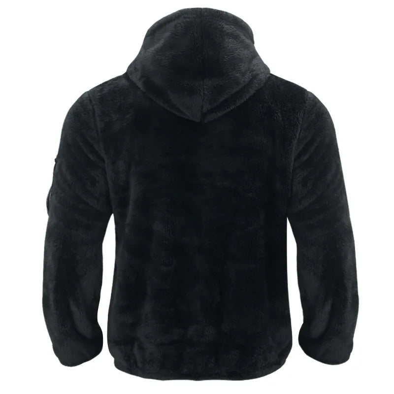 Veste polaire décontractée à capuche pour homme