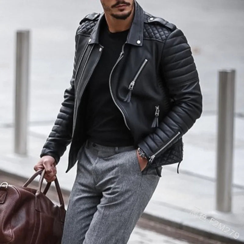 Veste en simili cuir éclat et classe homme