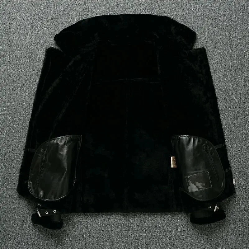 Eclipse - Veste en Cuir véritable à fourrure