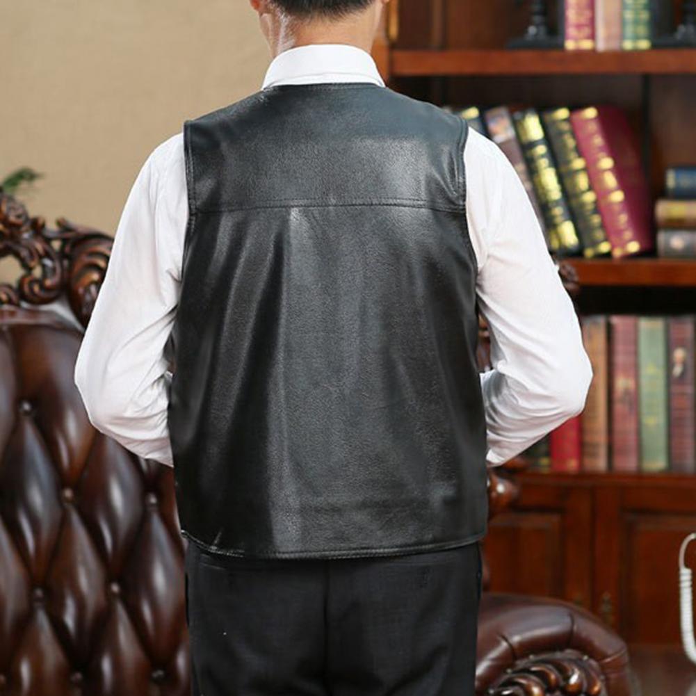 Veste sans manche biker noir en cuir