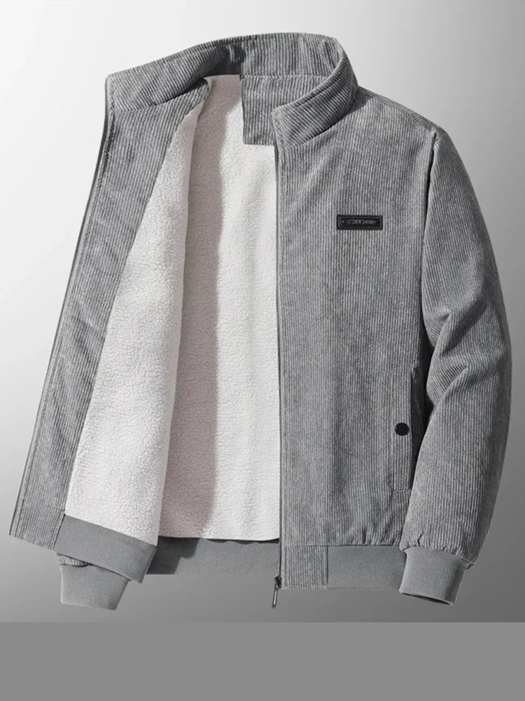 Veste hiver en velours sans capuche pour homme