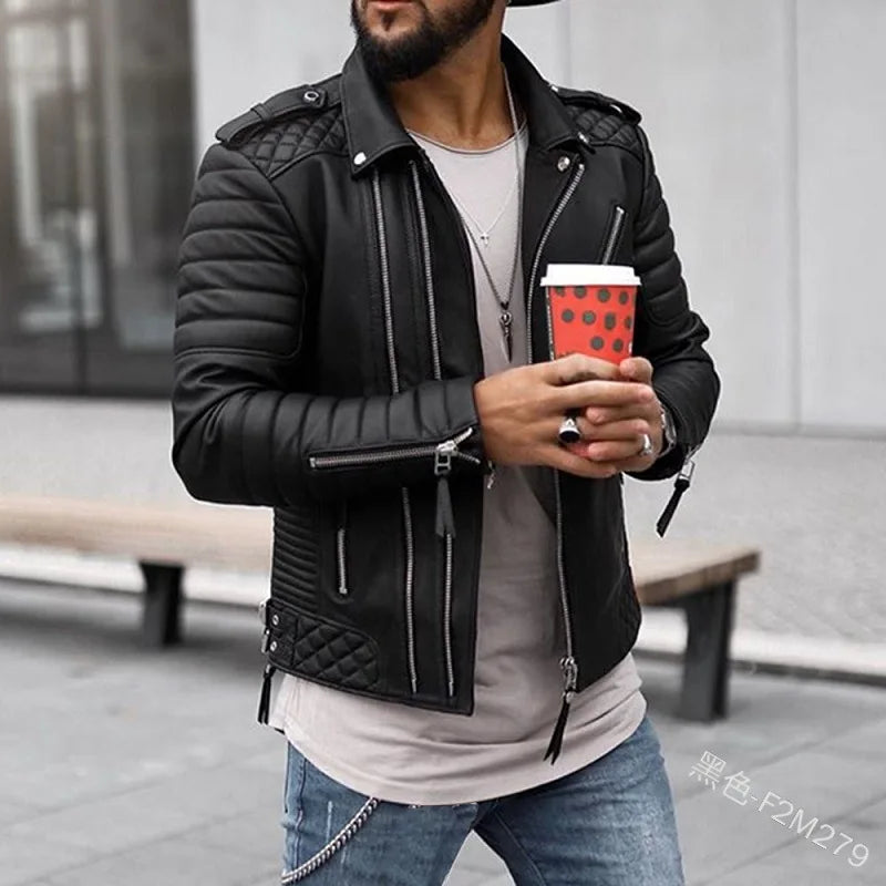 Veste en simili cuir éclat et classe homme