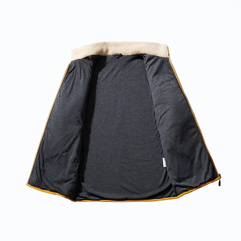 Veste polaire en laine à poche pour homme