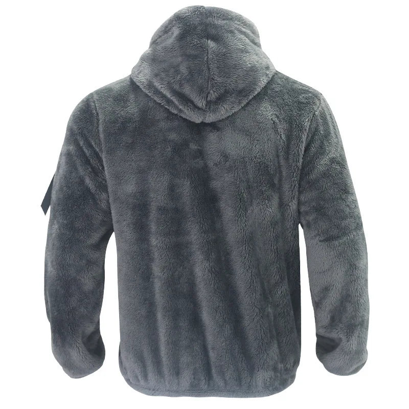 Veste polaire décontractée à capuche pour homme