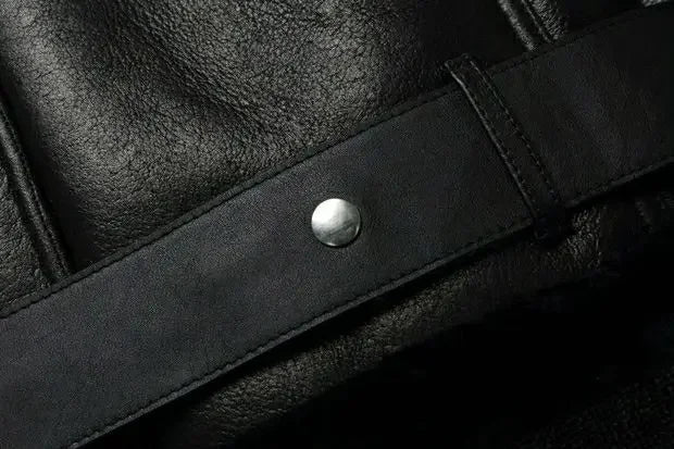 Eclipse - Veste en Cuir véritable à fourrure