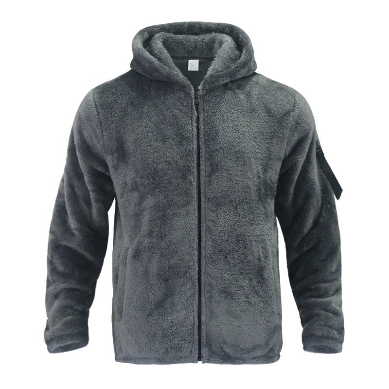 Veste polaire décontractée à capuche pour homme
