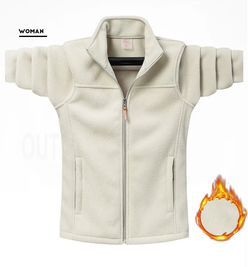 Veste polaire chaude avec fermeture à zipper