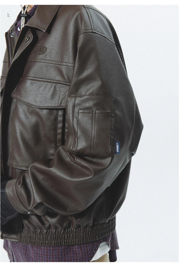 Veste en cuir vintage souple homme