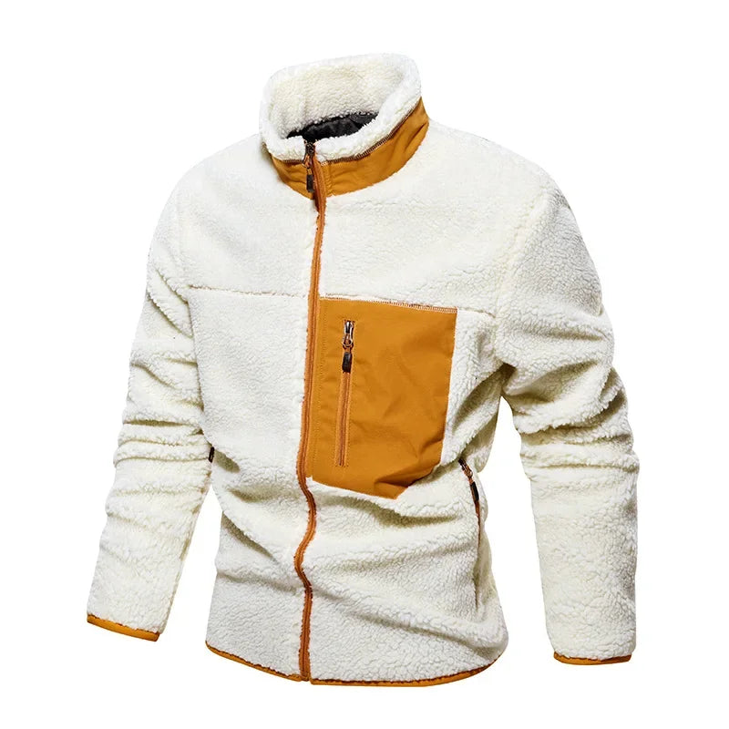 Veste polaire en laine à poche pour homme