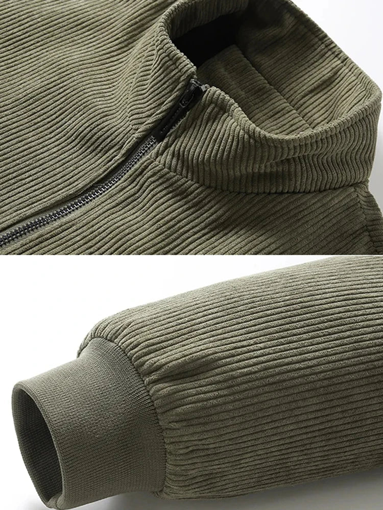 Veste hiver en velours sans capuche pour homme